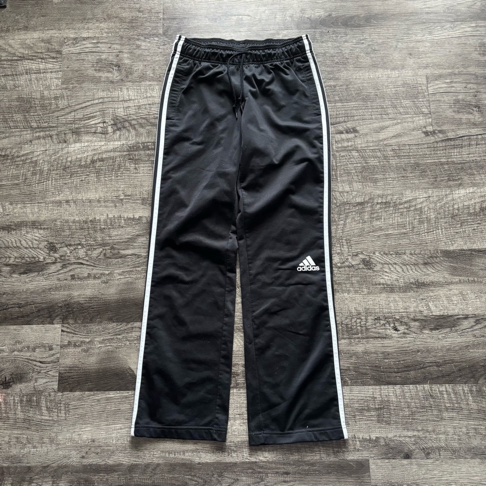 Adidas Women’s Track Sweatpants - Black with White Stripes -Size Small